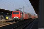 MEG 804 (156 004-4) Mitteldeutsche Eisenbahn GmbH mit einem Autotransportzug in Stendal und fuhr weiter in Richtung Wittenberge. 19.03.2015