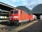 DB 181 219-7 mit EC nach Paris bei der Abfahrt in Karlsruhe Hbf am 21.01.2007

