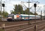 ES 64 U2-034 & 026 fuhren am 13.10.12 mit dem HKX aus Kln Hbf. in den Bhf. Hamburg-Harburg ein.