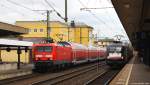 114 016-9 und 182 571-0 begegneten sich am 5.7.14 in Fulda.
