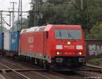 185 247-4 fhrt am 2.10.10 durch den Harburger Bahnhof.
