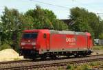 185 298-7 poltert am 29.5.10 solo durch Hamburg-Unterelbe gen Hafen.