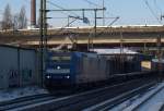 068. DB Schenker Leihlok 185 509-7 mit nem Containerzug in HH-Harburg. 4.12.10
