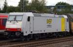 185 637-6 von Railpool steht am 25.9.10 am Bhf. Buchholz (Nordheide) abgestellt.