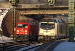 002. 246 004-6 der Metronom und 185 240-9 der DB Railion beim Treffen in Hamburg. 3.1.11