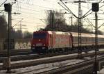016. Der Schnee Express aus Bludenz gezogen von HGK 185 582 hier aufgenommen n HH-Harburg. 3.1.11