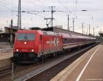 185 630-1 verlsst am 23.10.10 mit einem Sonderzug den Dortmunder Hauptbahnhof gen Sden.