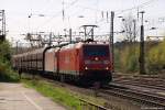 185 165-8 und 185 148-4 rollen am 9.4.11 mit einem Gz durch Duisburg-Entenfang.