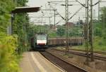 Sie kam ohne Ankndigung da sie einen  Liegengebliebenen  nach Padborg brachte, 185 554-3 der CFL Cargo. Schleswig 26.5.11