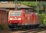 185 159-1 und 045-2 rollen Solo durch Harburg. 01.06.11