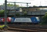 185 526-1(94 80 0185 526-1)der RSB Logistik unterwegs bzw vermietet an die HGK rollt hier mit einer weiteren 185 der HGK durch Harburg. 01.06.11