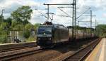 185 551-9 zog am 24.6.11 den Kalkmehlzug von Padborg nach Eichenberg durch Schleswig.