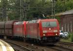 185 294-6 und 279-2 zogen einen Kohlependel durch Harburg. 19.8.11