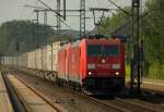 185 205-2 und 185 335-4 mit dem Rhenus/Ewals Cargo KLV fotografiert in Schleswig. 20.8.11