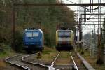 185 513-9 und 189 202 abgestellt in Padborg. 21.10.11