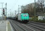 185 575-8 der HGK Kln rumpelt hier mit einem ler durch HH-Harburg. 03.12.11