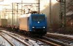 185 522-0(ITL) rollte frisch gewaschen durch Harburg. 31.1.12