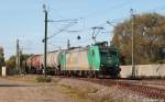 185 532-9 verlsst am 22.10.11 mit einem Kesselwagenzug den Rangierbahnhof Hohe Schaar in Richtung Maschen.