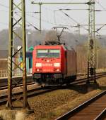 185 233-4 auf Solofahrt durch Schleswig. 26.03.12