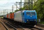 ITL 185 522-0 rangierte mit Containerwagen im Harburger Bahnhof. 05.05.12