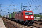 185 172-4 mit dem KLV  DB SCHENKERhangartner  in Golm, in Richtung Potsdam Pirschheide weiter unterwegs. 14.05.2012