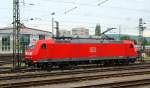 185 019-7 rollt Solo durch den Bhf Basel Bad. 01.06.12