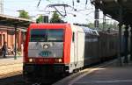 Schattenspiele, ITL 185 649-1 mit Containerzug. HH-Harburg, 21.06.12