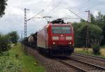 185 092-4 fhrt am 14.7.12 mit einem gemischten Gz bei Elze (Han) durch das Leinetal.