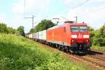 185 041-1 mit Containerzug, Ahlten, 03.08.12