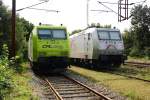 Alphatrains/CFL Cargo 185 534-5 und TXL 185 538-6 abgestellt in Padborg. 31.08.2012