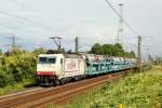 185 580-8/Crossrail mit Fiat-Autozug, Hannover-Ahlten, 01.09.12