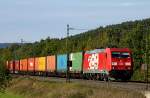 185 399 mit Containerzug am 23.09.12 in Haunetal Rothenkirchen