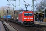 TXL 185 404-1 mit einem Walter-KLV durchfhrt hier Schleswig. 03.03.2013