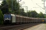 185 552-7 der MRCE/CFL Cargo mit dem Bedarfszug aus Lippstadt dem DGS 49702 bei der Durchfahrt in Schleswig. 01.09.2013