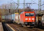 GreenCargo/TXL 185 404-1 mit DGS 45699(Malm-Wanne-Eickel-Westberg). Schleswig 17.11.2013