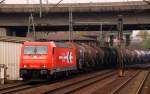HGK/RHC 6185 605-3 mit einem Öler von HH Hohe Schaar rollt durch HH-Harburg. 31.03.2014