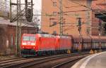 DB 6185 172-4(Rev/LMR 9/23.02.12) und 6185 167-4(Unt/LDX 24.02.12)mit Kohlependel in HH-Harburg. 31.03.2014