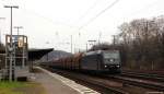 Am 25.1.14 rollt 185 547-7 mit einem Kohlenzug durch Köln-West und fuhr weiter gen Süden.