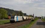 185 673  Floyd  mit Güterzug in Richtung Norden am 10.04.14 in Leutesdorf