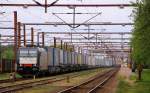 MRCE/TXL 6185 407-4 hat mit einem KLV Zug Einfahrt in Padborg. 04.05.2014