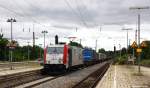 Mit einem Güterzug gen München fuhr 185 664-0 am 10.7.14 durch Grafing Bahnhof.