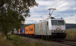 185 531 von TXL mit Containerzug in Richtung Süden am 22.08.14 in Karlstadt (Main)