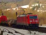 185 383-7 mit Güterzug am 20.02.10 in Jossa Gruß an Tf!!