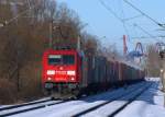 063. Mit eine der Besten Aufnahmen aus Moorburg war die 185 297-9 die hier mit einem Containerzug auf Reise ging. HH 6.3.10