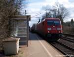185 329-7 polterte am 21.03.10 mit einem Gz durch den Bhf. Prisdorf.