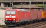 Die alte Gterlady 185 054-4 verschwand mit nem Containerzug Richtung Bremen. 6.5.10