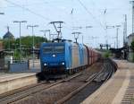 br-6185-traxx-f140-ac1-ac2/75953/185-519-und-185-530-der 185 519 und 185 530 der VPS Peine Salzgitter fuhren mit einem Kohlebomber durch den Bahnhof Lneburg am 29.5.