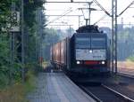 185 553-5 mit einem Lebensmitteltransportzug in Schleswig. 9.7.10