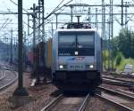 EVB 185 676-4 mit nem Containerzug in HH-Harburg.