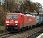189 004-5 fhrt am 12.11.10 durch den Bhf. Tostedt weiter gen Hamburg.